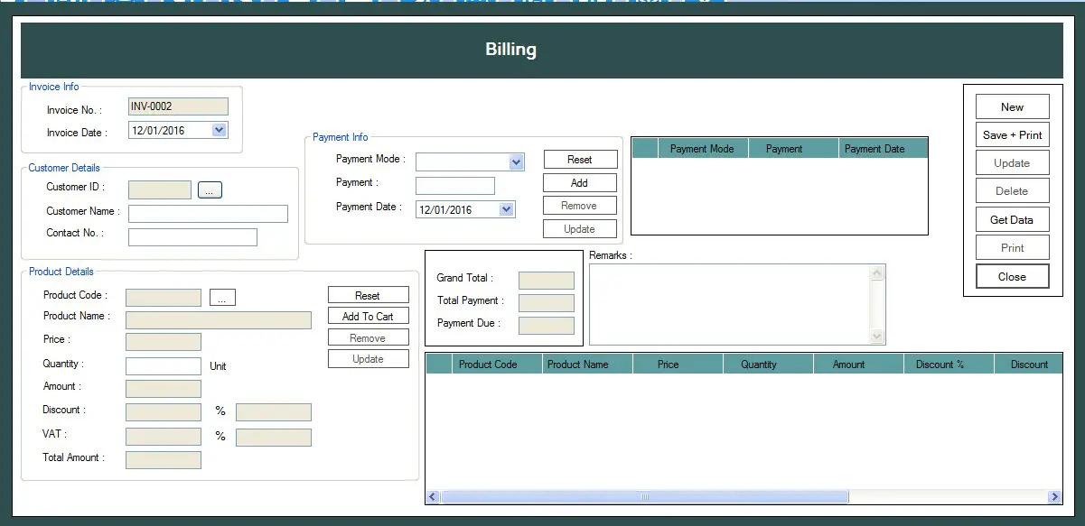 Program Billing Visual Basic