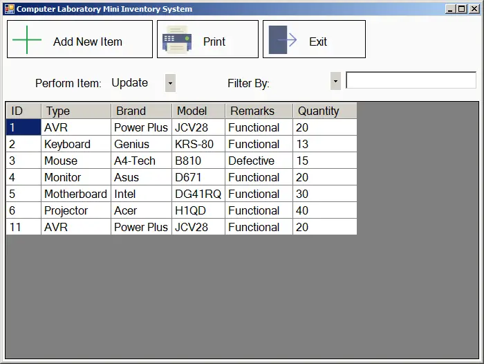 order billing inventory system thesis