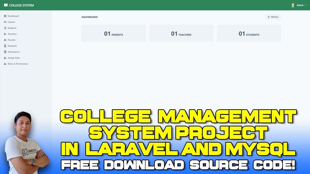 'Video thumbnail for College Management System Project in Laravel with Source Code (Free Download) 2022'