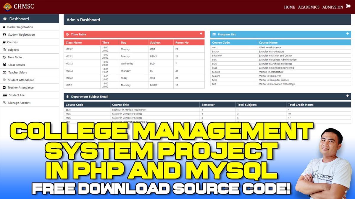 'Video thumbnail for College Management System Project In PHP and MySQL Source Code (Free Download)'