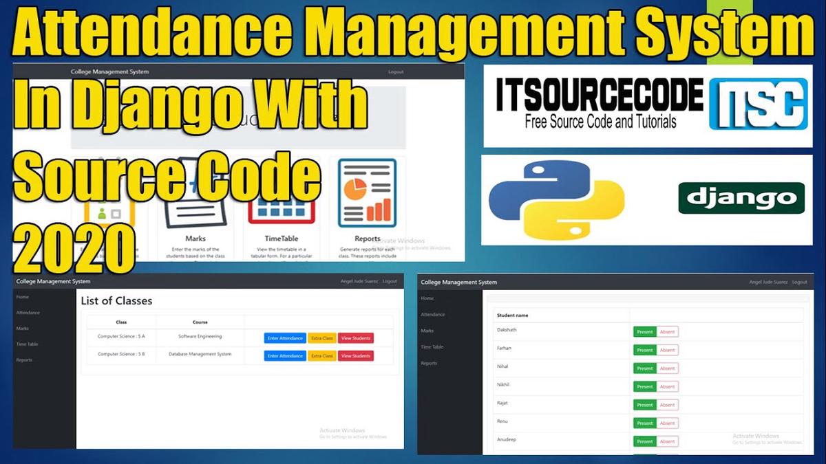 'Video thumbnail for Attendance Management System Django With Source Code 2021 | Python Django Projects with Source Code'
