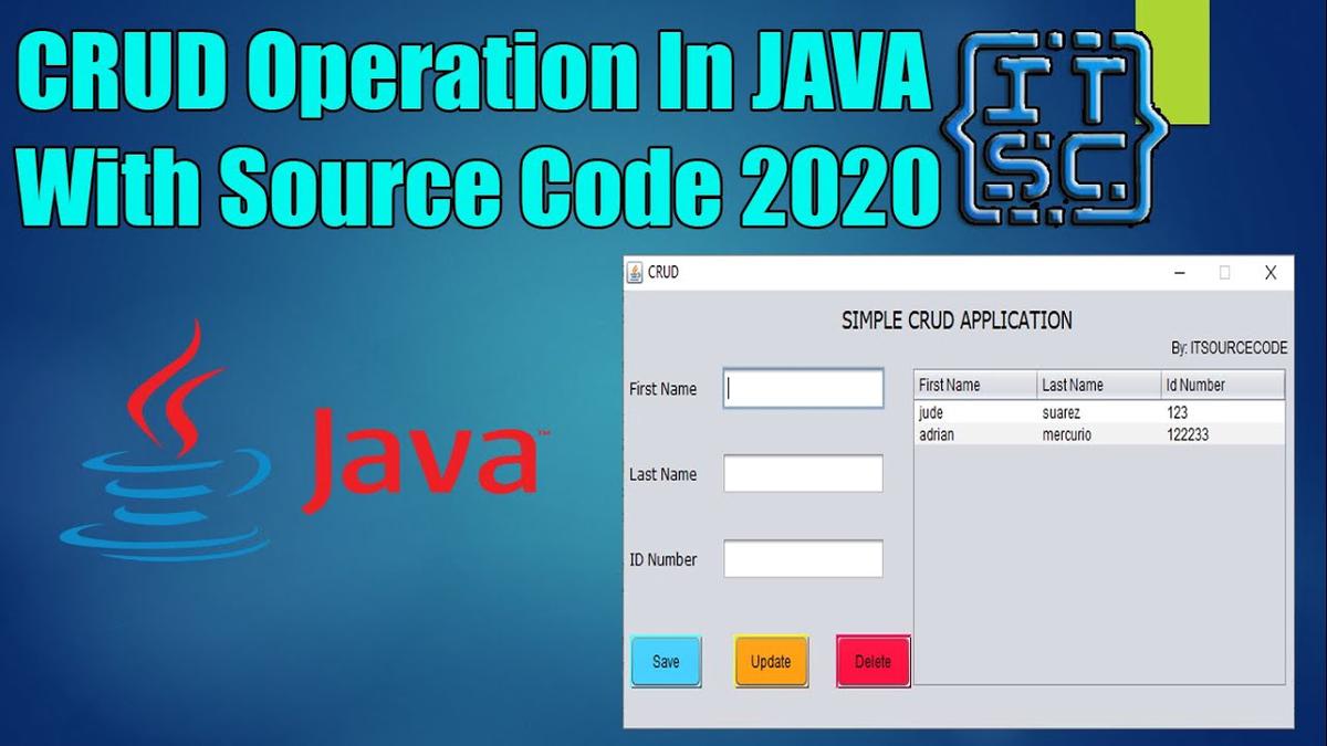 'Video thumbnail for CRUD Operations In JAVA With Source Code 2021 | Insert, Select, Update, Delete Data From Database'