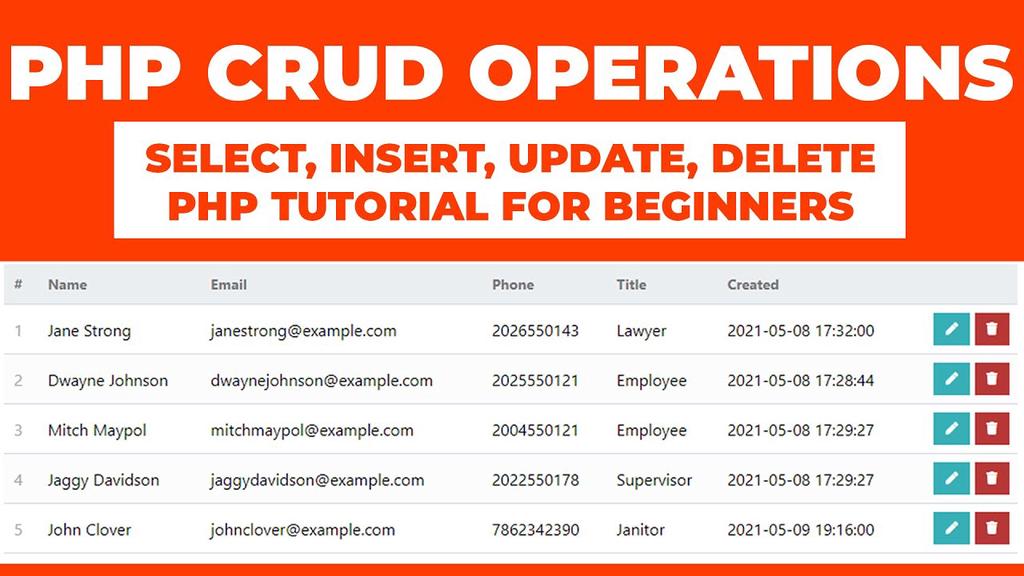 'Video thumbnail for PHP CRUD Operation with PDO & MySQL (Create, Read, Update, Delete)'