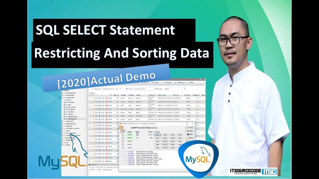'Video thumbnail for SQL Select Statement Tutorial Restricting And Sorting Data | 2020 Best Practices'