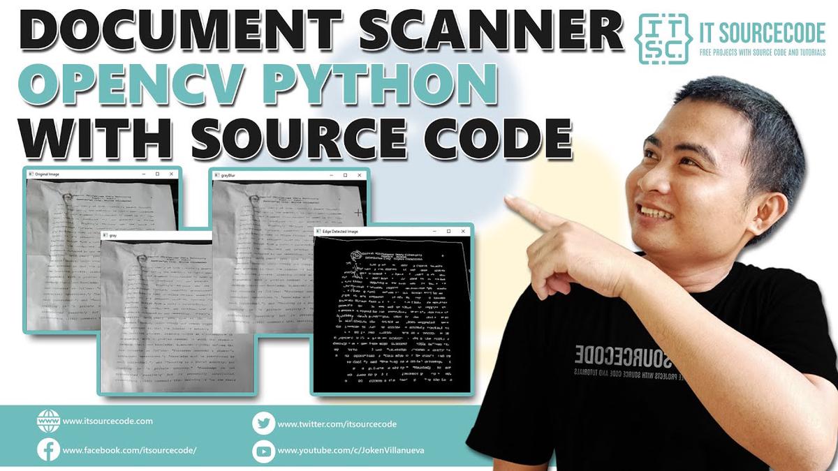 'Video thumbnail for Document Scanner OpenCV Python with Source Code | OpenCV in Python Projects with Source Code'