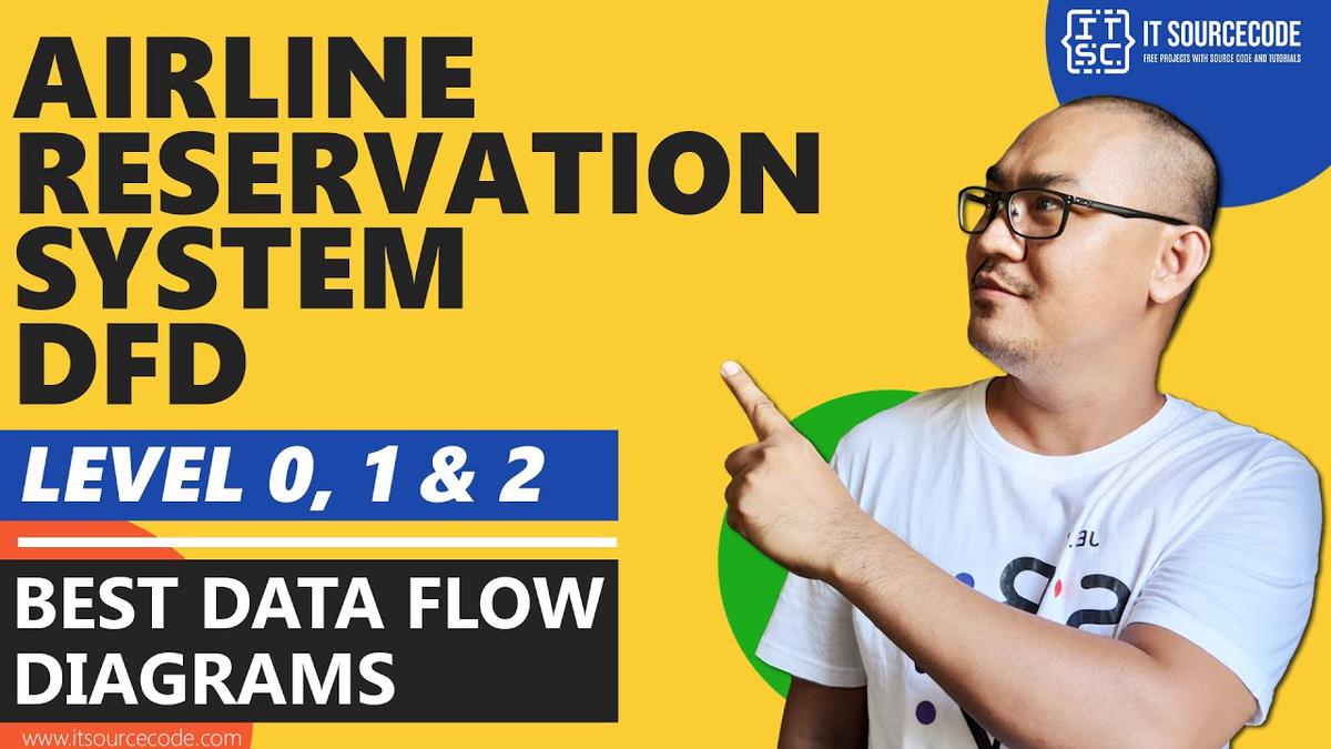 'Video thumbnail for Airline Reservation System DFD Level 0, 1 & 2 | Best Data Flow Diagrams'