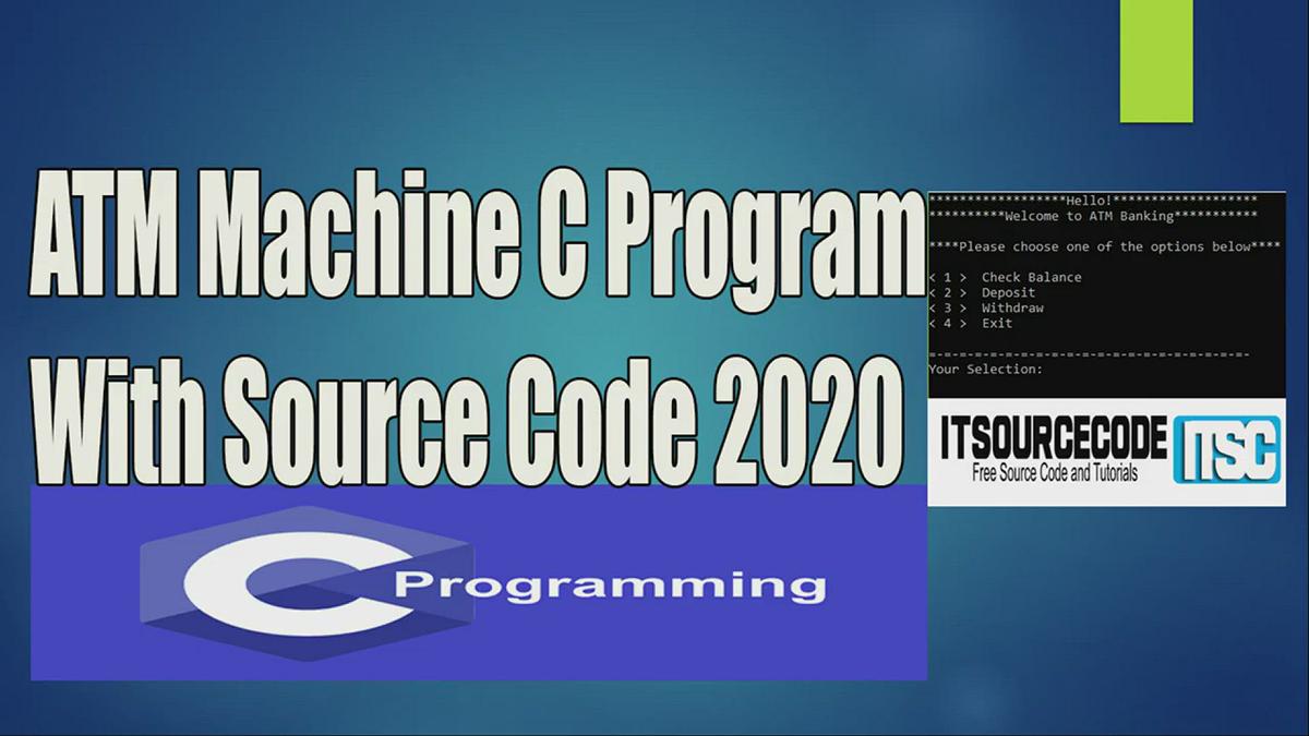 'Video thumbnail for ATM Machine C Program With Source Code Free Download 2020 | C projects with Source COde'