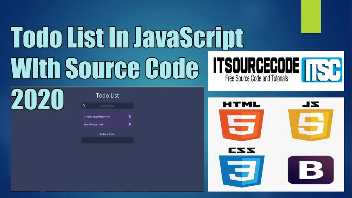 Todo list in javascript with source code free download 2020 | javascript  projects with source code