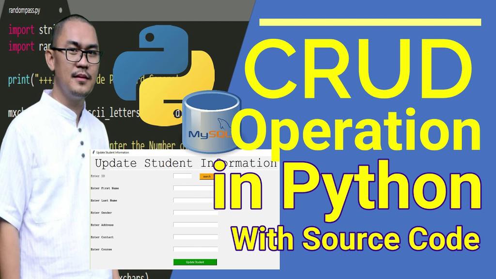 'Video thumbnail for CRUD Operations In Python With Source Code 2020 Free Download'