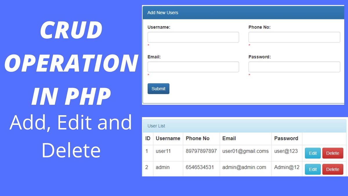 'Video thumbnail for Crud Operation in PHP'