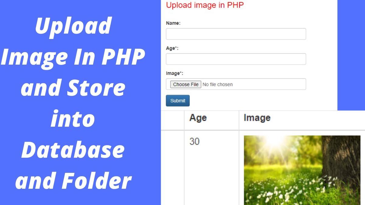 'Video thumbnail for Upload image in PHP and display'