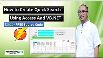 'Video thumbnail for How to create Quick Search Using Access Database and VB.Net with Free Source Code 2020'