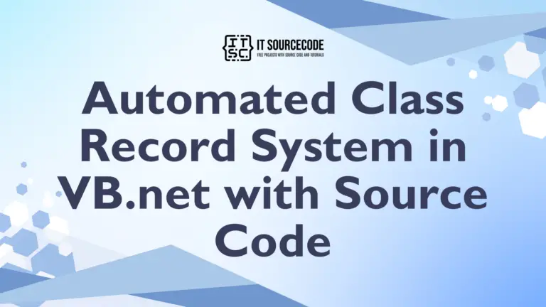 Automated Class Record System in VB.net with Source Code