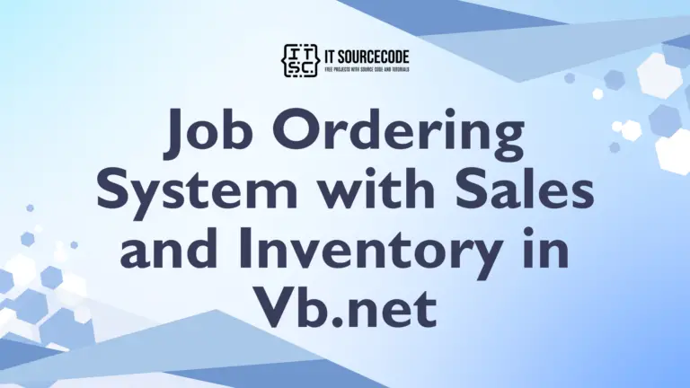 Job Ordering System with Sales and Inventory in Vb.net
