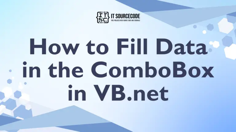 How to Fill Data in the ComboBox in VB.net
