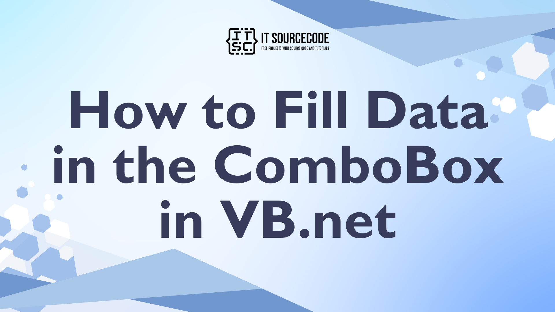How to Fill Data in the ComboBox in VB.net