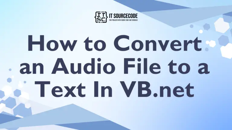 How to Convert an Audio File to a Text In VB.net