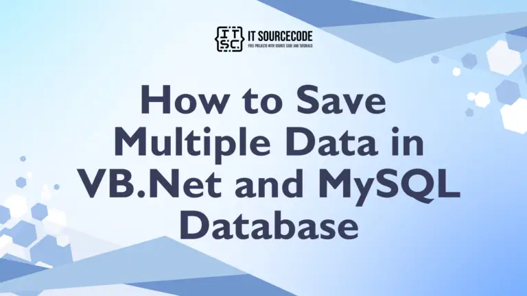 How to Save Multiple Data in VB.Net and MySQL Database