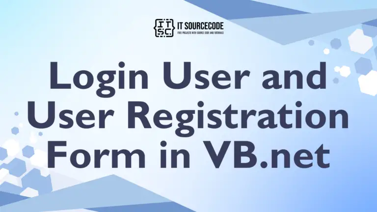 Login User and User Registration Form in VB.net