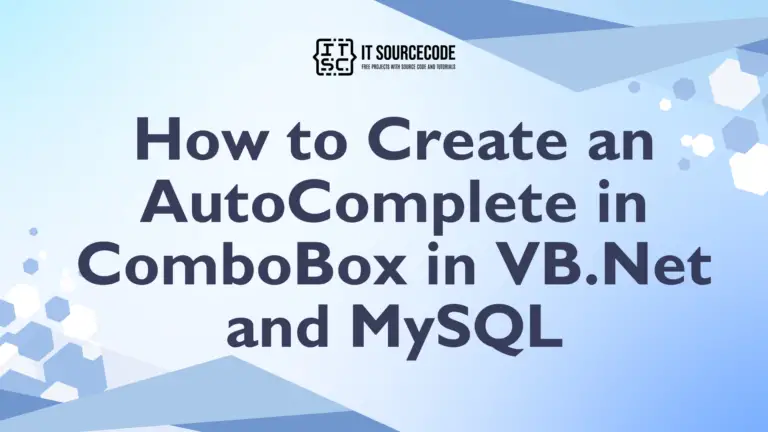 How to Create an AutoComplete in ComboBox in VB.Net and MySQL