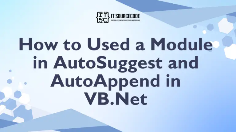How to Used a Module in AutoSuggest and AutoAppend in VB.Net