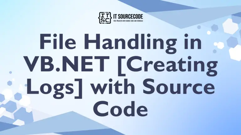 File Handling in VB.NET [Creating Logs] with Source Code