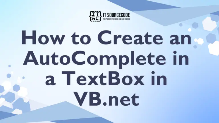 How to Create an AutoComplete in a TextBox in VB.net