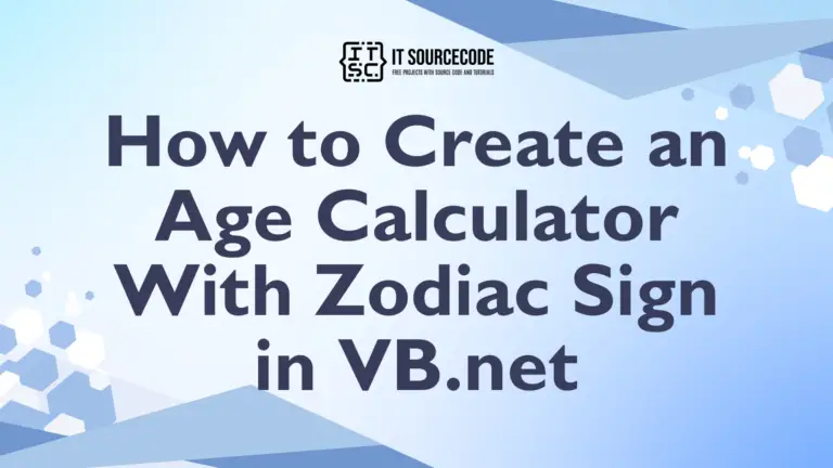How to Create an Age Calculator With Zodiac Sign in VB.net