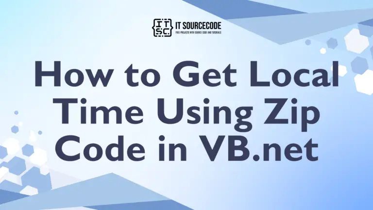 How to Get Local Time Using Zip Code in VB.net