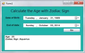 How to Create an Age Calculator With Zodiac Sign in VB.Net