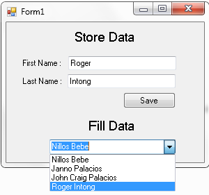 How to Save and Fill the Data in a ComboBox With Two Display Members in VB.net