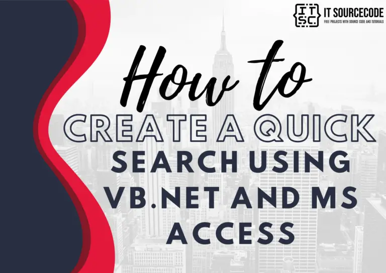 How to Create a Quick Search using VB.net and MS Access