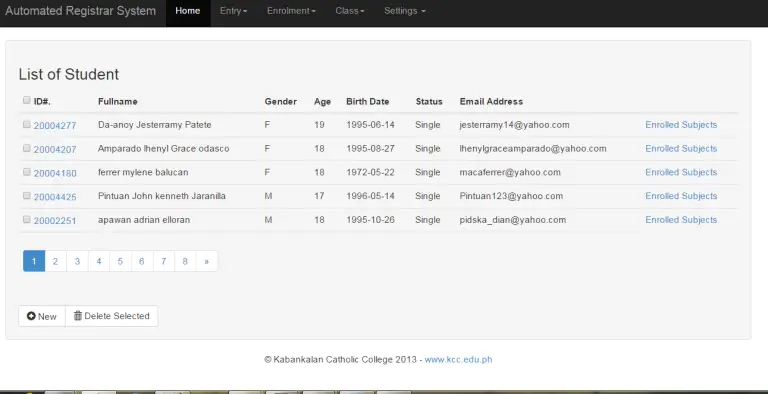 Online Student Enrollment System Project in PHP Source Code