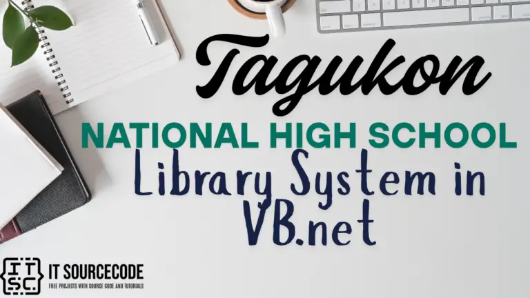 Tagukon National High School Library System in VB.net
