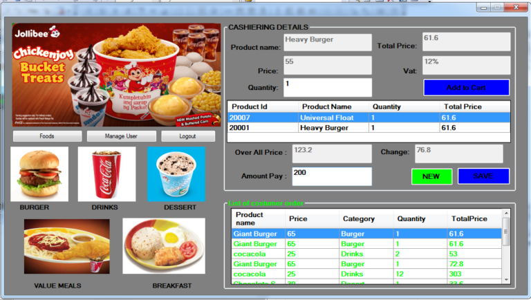 Fast food Cashiering System