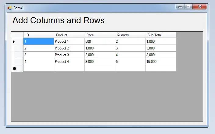 How To Add Columns And Rows In The Datagridview In C 2022 Free 3371