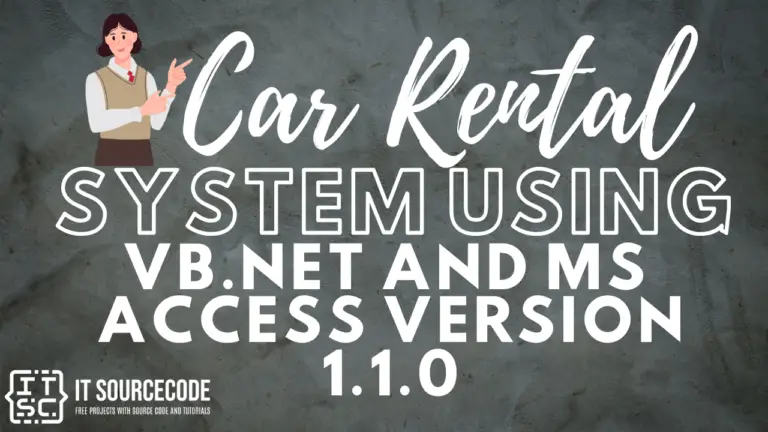 Car Rental System Using VB.Net and MS Access Version 1.1.0