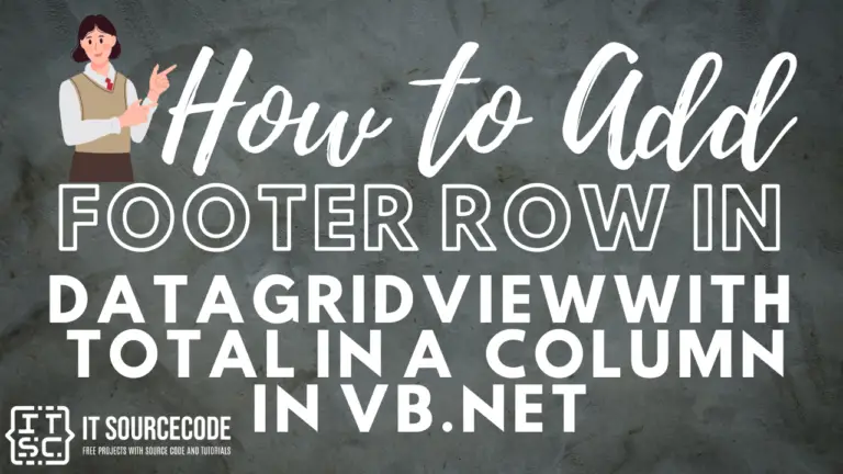 How to Add Footer Row in DataGridView with total in a Column in VB.Net