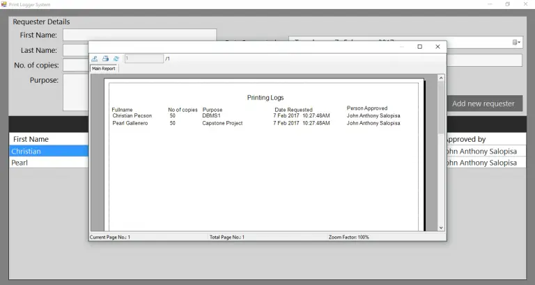 Print Logger System