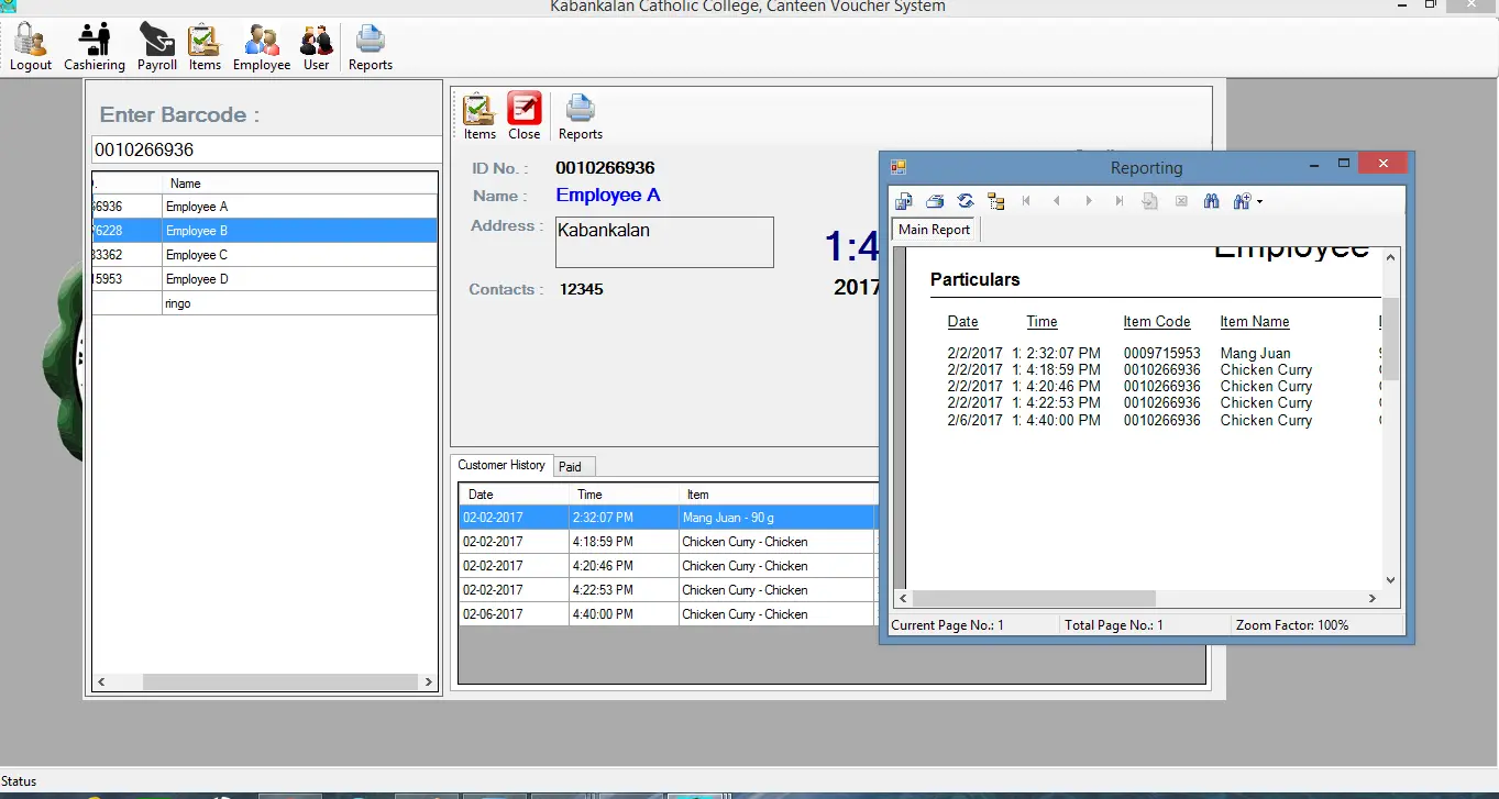 canteen management system project in java