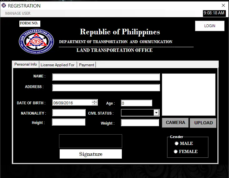 Driver's License Registration System