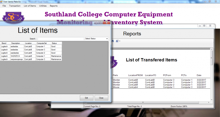 Computer Lab Inventory Management System Using Visual Basic.net and MySQL Database