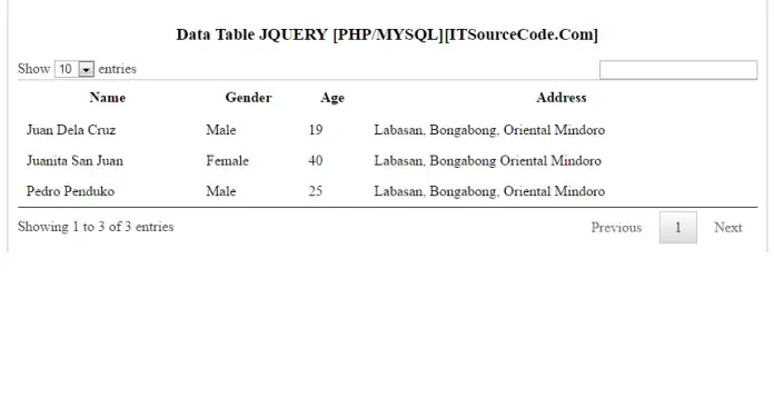 DataTable JQuery Plug-in Using PHP MySQL With Source Code - 2022
