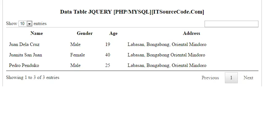 DataTable JQuery Plug-in To Make Google-Like Search Engine Using PHP/MySQL