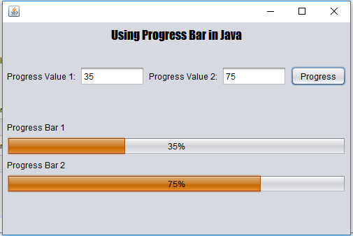 Use Progress Bar using Java