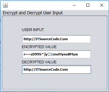 Encrypting and Decrypting user input using Java