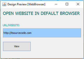 Open Website URL Default Browser using Java