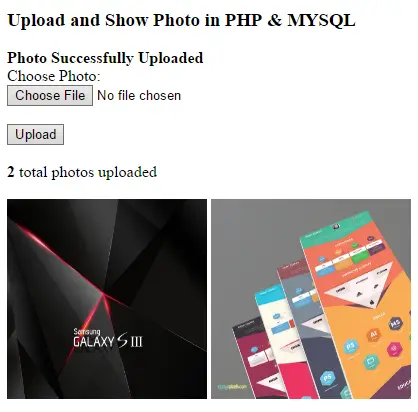 Upload Show Image Using PHP/MYSQL