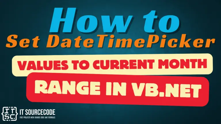 How to Set DateTimePicker Values to Current Month Range in VB.Net
