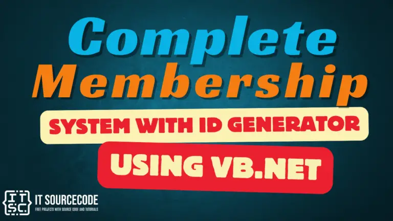 Complete Membership System with ID Generator Using VB.Net